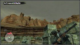 Podnieś leżący na stole karabin snajperski #1 , dzięki któremu zestrzelisz bandytów koczujących na szczycie wzgórza #2 - Northern Mexico (2) | Opis przejścia | Red Dead Redemption - Red Dead Redemption - poradnik do gry