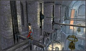 Wejdź po nich wyżej, a następnie odbij się przeskakując na belkę - Stajnie | Opis przejścia Prince of Persia Zapomniane Piaski - Prince of Persia: Zapomniane Piaski - poradnik do gry