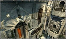 Uruchom czwartą zapadnię i od razu odbij się od niej doskakując do uchylonego ze ściany drążka - Taras | Opis przejścia Prince of Persia Zapomniane Piaski - Prince of Persia: Zapomniane Piaski - poradnik do gry