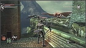 Po zabiciu dwóch wrogów z włóczniami mamy dwie drogi - jedna prowadzi przez salę z dużymi kolumnami - Demons Souls: Boletarian Palace (3) - solucja, opis przejścia - Demons Souls - poradnik do gry