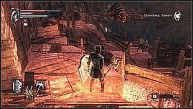 Ruszamy w dalszą drogę - w końcu ścieżka zaprowadzi nas do przejścia z mgłą, za którym jest fragment poziomu na świeżym powietrzu - Demons Souls: Armor Spider Archstone - Lewy korytarz (1) - solucja - Demons Souls - poradnik do gry