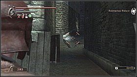 Na końcu dziedzińca droga prowadzi w dwie strony - po lewej znajdziemy Stone of Ephemeral Eyes - Demons Souls: Penetrator Archstone (+ Blue Dragon) (1) - solucja - Demons Souls - poradnik do gry