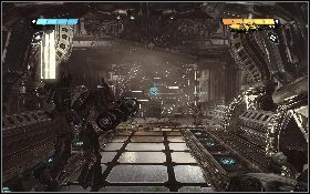 Kiedy się z nimi uporasz dobiegnij do końca korytarza i skorzystaj z podwójnego skoku, aby dostać się na górę [1] - - Część 1 - Ciemny Energon (2) - Opis przejścia - Transformers: Wojna o Cybertron - poradnik do gry