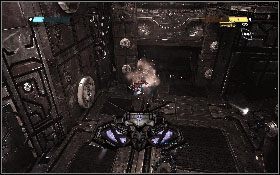 Na jego końcu znajdują się drzwi [1], które jak zwykle otwórz przy pomocy panelu - - Część 2 - Przewaga w wojnie (1) - Opis przejścia - Transformers: Wojna o Cybertron - poradnik do gry