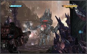 Posuwając się do przodu ze swoimi wojskami dotrzesz w końcu do miejsca, gdzie zobaczysz fioletową wiązkę energii [1] - - Część 6 - Obrona Iacon (2) - Opis przejścia - Transformers: Wojna o Cybertron - poradnik do gry