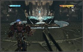 Zbliż się do niej i kiedy pojawi się metalowy sześcian wskocz na niego [1], a potem zeskocz po drugiej stronie - - Część 6 - Obrona Iacon (3) - Opis przejścia - Transformers: Wojna o Cybertron - poradnik do gry