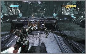 Wleć do bańki [1] i skorzystaj z panelu, aby udać się na dół - - Część 9 - Atak powietrzny (2) - Opis przejścia - Transformers: Wojna o Cybertron - poradnik do gry