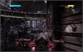 W końcu dotrzesz do pomieszczenia z szybą, za którą widać całą armię Deceptikonów - - Część 9 - Atak powietrzny (2) - Opis przejścia - Transformers: Wojna o Cybertron - poradnik do gry