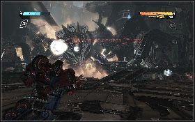 Tym razem będziesz musiał zniszczyć Trypticonowi dwa czerwone punkty, znajdujące się na brzuchu [1] - - Część 10 - Jeden przetrwa... - Opis przejścia - Transformers: Wojna o Cybertron - poradnik do gry