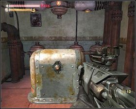 Gdy amunicja się skończy, uzupełniamy ją w budynku po lewej [1] - - Doki centralne (2) | Opis przejścia Singularity - Singularity - poradnik do gry