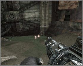 Gdy nagranie się skończy, wychodzimy na zewnątrz budynku, niszcząc po drodze sterczące ze ścian rośliny [1] - - Kompleks przetwórczy (1) | Opis przejścia Singularity - Singularity - poradnik do gry