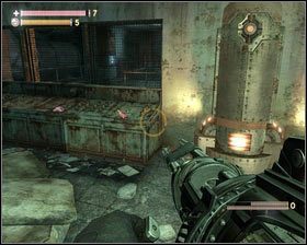 Za drzwiami podnosimy pakiet medyczny , opróżniamy skrzynię [1], a następnie ruszam dalej do zagazowanej części pomieszczenia - - Kompleks przetwórczy (4) | Opis przejścia Singularity - Singularity - poradnik do gry