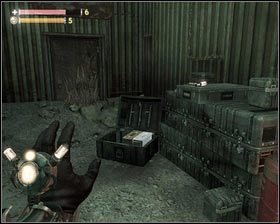 Po zabiciu wszystkich uczestników konfliktu, idziemy w lewo, gdzie obok tunelu kleszczy, znajdziemy skrzynię z przedmiotami - - Strażnica (1) | Opis przejścia Singularity - Singularity - poradnik do gry