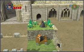 Gdy brama się otworzy przejdź dalej i stań na jednym guziku #1 , drugi bohater stanie na drugim - Poziom dodatkowy 2 | Skrytka Gringotta | LEGO Harry Potter Lata 1-4 - LEGO Harry Potter Lata 1-4 - poradnik do gry