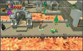 Powróć obiema postaciami #1 i stań na przyciskach przy bramie, za którą znajduje się klocek #2 - Poziom dodatkowy 7 | Skrytka Gringotta | LEGO Harry Potter Lata 1-4 - LEGO Harry Potter Lata 1-4 - poradnik do gry