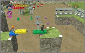 Przełącz się na Rona i Parszywkiem wejdź do tunelu - wciśnij oba przyciski po prawej stronie, otworzysz bramkę #1 - Poziom dodatkowy 8 | Skrytka Gringotta | LEGO Harry Potter Lata 1-4 - LEGO Harry Potter Lata 1-4 - poradnik do gry