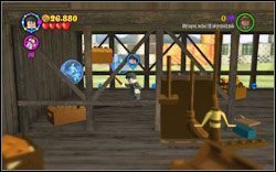 Hufflepuff (żółty): Po wejściu na górę po schodkach z klocków, znajdziesz blokadę, którą możesz zniszczyć zaklęciem (RD ) - Pechowa miotła | Bonusy - Rok 1 | LEGO Harry Potter Lata 1-4 - LEGO Harry Potter Lata 1-4 - poradnik do gry