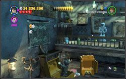 Slytherin (zielony): W sklepie, po lewej stronie znajdziesz żarłoczną skrzynię - Proszek Fiuu | Bonusy - Rok 2 | LEGO Harry Potter Lata 1-4 - LEGO Harry Potter Lata 1-4 - poradnik do gry