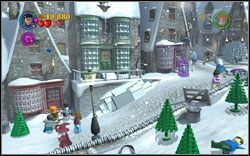 Po bitwie na śnieżki udaj się na lewo i użyj magii na bałwanie - Hogsmeade | Bonusy - Rok 3 | LEGO Harry Potter Lata 1-4 - LEGO Harry Potter Lata 1-4 - poradnik do gry
