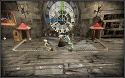 (zegar ) Użyj magii na obrazie po lewej - otrzymasz kilka klocków, po złożeniu (WL ) otrzymasz jedną wskazówkę - 33. Wieża zegarowa | Bonusy - Hogwart | LEGO Harry Potter Lata 1-4 - LEGO Harry Potter Lata 1-4 - poradnik do gry