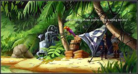 Podnieś leżącą na plaży butelkę (Bottle ), kieliszek (Martini glass ) i łom (Crowbar ) - [Część 4 - Dinky Island] | Monkey Island 2 Special Edition - Monkey Island 2 Special Edition: LeChucks Revenge - poradnik do gry