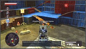 Wyjdź po podeście na górę, ustaw się wewnątrz oznaczonego przez grę pola #1 i wezwij śmigłowiec - Pozycje strategiczne (1) | Zadania drugorzędne | Crackdown 2 - Crackdown 2 - poradnik do gry