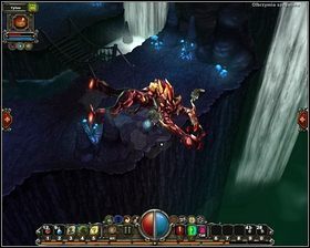 Żeby pokonać przeciwnika najlepiej odbiec kawałek do tyłu i walczyć na wąskich mostach linowych - - Jaskinie TuTara - poziomy 17-20 | Opis przejścia Torchlight - Torchlight - poradnik do gry