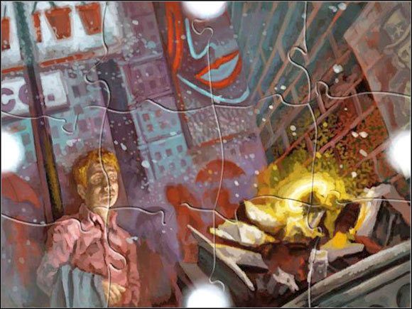 Po zebraniu wszystkich elementów układanki, powróć do domu i złóż wszystkie puzzle w obrazek zaprezentowany powyżej - Układanka | World 6 | Braid - Braid - poradnik do gry