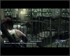 Wrogów zabijamy z dużej odległości [1], bo podchodząc blisko narażamy się na obrzucanie wybuchowymi pojemnikami - Rozdział 4 - Wyciszenie (2) - Opis przejścia - Kane & Lynch 2: Dog Days - poradnik do gry