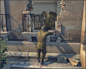 Po oczyszczeniu okolicy wciśnij lewy CTRL by przestać ukrywać się za zasłoną (klawisz ten trzeba też będzie wciskać za każdym razem gdy będziesz chciał schować się za jakimś obiektem) - Rozdział 1 - Stary kraj | Opis przejścia Mafia II - Mafia II - poradnik do gry