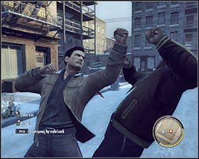 W przypadku skorzystania z samochodu wystarczy wbić się do środka i rozjechać wspomnianego ochroniarza #1 - Rozdział 2 - Nie ma jak w domu (3) | Opis przejścia Mafia II - Mafia II - poradnik do gry
