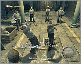 Po wyprowadzeniu prawidłowego kontrataku doprowadzisz do wyświetlenia krótkiej cut-scenki, po czym przystąpisz do dłuższego sparingu z Pepe - Rozdział 6 - Dobrze spędzony czas (1) | Opis przejścia Mafia II - Mafia II - poradnik do gry