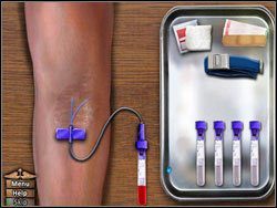Pobierz krew pacjenta, szczegółowe instrukcje znajdziesz w dziale [Podstawy] Pobieranie krwi - Opis przejścia (2) | Crashed | House M.D. - House M.D. - poradnik do gry