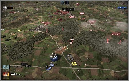 Po opanowaniu punktów na wschodzie warto też zabezpieczyć skład znajdujący się na północ od bazy, tuż przy małym miasteczku [3] - Francja - Wojna wśród żywopłotów | Kampania | RUSE - R.U.S.E. - poradnik do gry