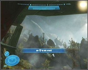 W momencie gdy akcja filmiku przeniesie się do wnętrza pojazdu latającego, będziesz miał możliwość do rozglądania się - Etap II- Winter Contingency (1) | Opis przejścia Halo Reach - Halo: Reach - poradnik do gry