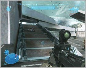 Etap rozpoczynamy po opuszczeniu Falconów, na terenie bazy będącej atakowanej przez siły Covenant - Etap III- Oni- Sword Base (1) | Opis przejścia Halo Reach - Halo: Reach - poradnik do gry
