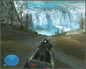 Następnie wsiadamy do kolejnego łazika i kierujemy się w stronę oddalonego lodowca - Etap III- Oni- Sword Base (2) | Opis przejścia Halo Reach - Halo: Reach - poradnik do gry