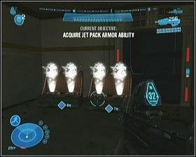 Na zewnątrz skieruj się za towarzyszami częściowo zniszczoną kładką, wzdłuż przepaści - Etap VII- Exodus (1) | Opis przejścia Halo Reach - Halo: Reach - poradnik do gry