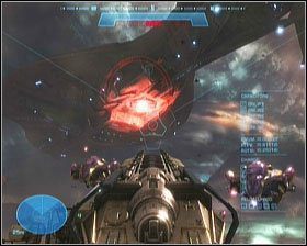 Twoim zadaniem będzie osłanianie sojuszników z cennym ładunkiem (ograniczy się to jednak tylko do zaatakowania wielkiego krążownika, gdy ten się zbliży) - Etap X- The Pillar of Autumn (3) | Opis przejścia Halo Reach - Halo: Reach - poradnik do gry