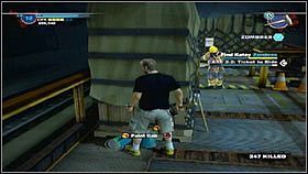 Teraz musimy jak najszybciej dogonić pociąg zdrajcy [1] i wskoczyć na niego wykorzystując pobliskie rampy - Case 2 - Zadania główne - Dead Rising 2 - PC - poradnik do gry