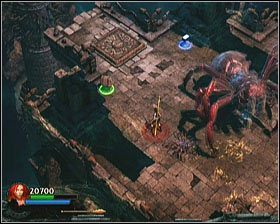 Zostaniesz wówczas zaatakowany przez bossa - wielkiego pająka, nie stanowiącego jednak wielkiego zagrożenia - [Opis przejścia] Spider Tomb - cz. 3 | Lara Croft and the Guardian of Light - Lara Croft and the Guardian of Light - poradnik do gry