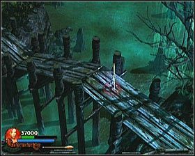 Wracamy do wcześniej pominiętej drewnianej kładki i przechodząc po niej, przedostajemy się na drugą stronę bagien - [Opis przejścia] Toxic Swamp - cz. 1 | Lara Croft and the Guardian of Light - Lara Croft and the Guardian of Light - poradnik do gry