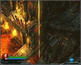 Nie zeskakując na dół udaj się w prawą stronę w kierunku, z którego przybyłeś po rozpoczęciu etapu - [Opis przejścia] Fiery Depths - cz. 1 | Lara Croft and the Guardian of Light - Lara Croft and the Guardian of Light - poradnik do gry