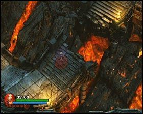 Dalsza droga prowadzi w dół częściowo zniszczonych schodów - [Opis przejścia] Fiery Depths - cz. 2 | Lara Croft and the Guardian of Light - Lara Croft and the Guardian of Light - poradnik do gry