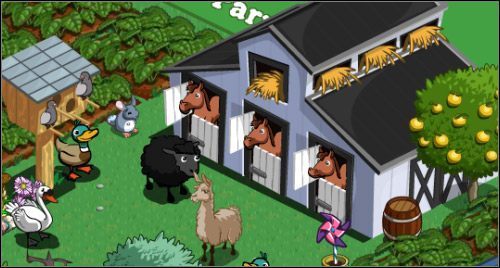 Czarna owca z zazdrością spogląda na stajnię - Stajnia | Budynki w FarmVille - FarmVille - poradnik do gry