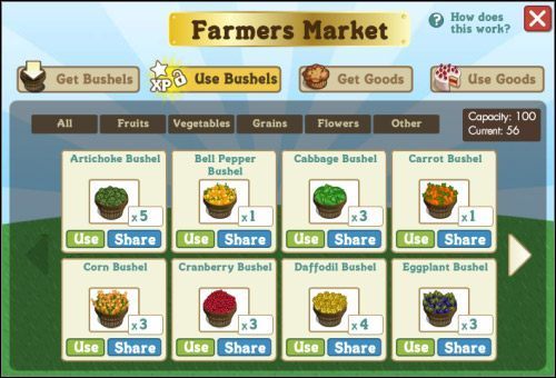Rzut oka na zalegające buszle - Wymiana towarów | Inne | FarmVille - FarmVille - poradnik do gry