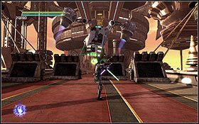 Żołnierzy chroniących się tuż za barykadą najlepiej zabijać rzutem miecza świetlnego jeszcze zanim ją rozwalisz - Cato Neimoidia - Zachodni Łuk | Opis przejścia - Star Wars: The Force Unleashed II - poradnik do gry