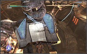 Twoim zadaniem jest wspięcie się na platformę z masztem podtrzymującym Arenę i atakowanie łapy stwora - Cato Neimoidia - Arena Tarko-se | Opis przejścia - Star Wars: The Force Unleashed II - poradnik do gry