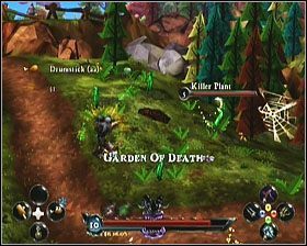 Ich wyeliminowanie nie jest łatwe, ale posiadając Killer Plant Immunity Potion (do zdobycia jako nagroda za wykonanie zadania Goo Riffic) poziom trudności zostanie drastycznie obniżony (właściwie cel stanie się tylko formalnością) - Zadania początkowe (1) | Zadania | DeathSpank - DeathSpank - poradnik do gry