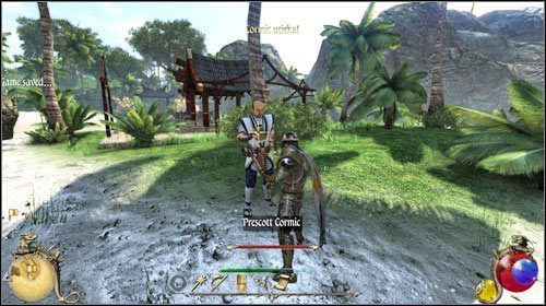 Zadanie otrzymasz tylko w przypadku niezaalarmowania straży i spłoszenia Cormica w zadaniu [Kandydat ] (czyli podjąłeś rozmowę ze strażnikiem i wręczyłeś mu pieniądze bądź też nie) - Bilet na plażę; Polowanie | Zadania Two Worlds II - Nowe Ashos - Two Worlds II - poradnik do gry